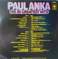 Paul Anka - His 30 Greatest Hits   (LP)