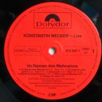 Konstantin Wecker - Live'83 Im Namen Des Wahnsinns