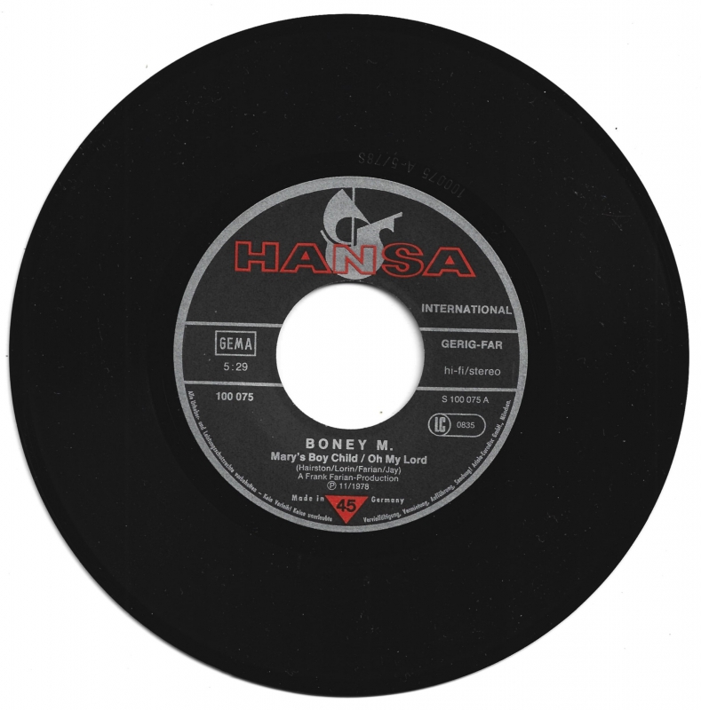 Boney M - Mary's Boy Child(Single) - www.Oldshop-Halsteren.com